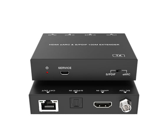 NÖRDIC HDMI eARC SPDIF Ljud-förlängare över CAT6-kabel 100m