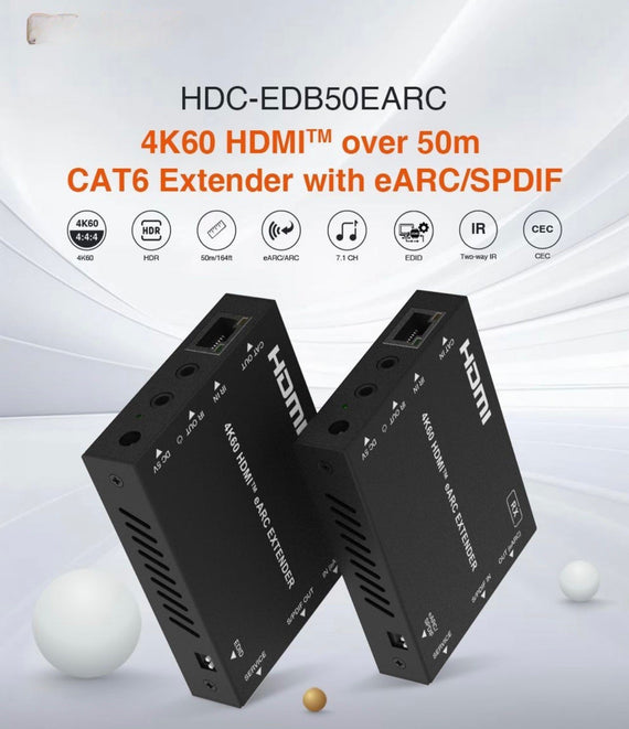 NÖRDIC HDMI eARC/SPDIF-förlängare 4K60Hz 50m
