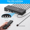 NÖRDIC KVM 4x2 HDMI Switch 4PC till Dual Monitor HDMI 8K60Hz med 1x3.5mm och 4xUSB-A