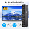 NÖRDIC KVM 4x2 Switch 4PC till Dual Monitor HDMI & DP 8K60Hz med 1x3.5mm och 4xUSB-A