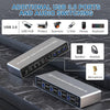NÖRDIC KVM 4x2 Switch 4PC till Dual Monitor HDMI & DP 4K60Hz med 2x3.5mm och 3xUSB-A