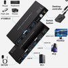 NÖRDIC KVM-switch 2 till 1 HDMI 2.0 4K60Hz för PC, Xbox, PS5 och bärbar dator med 4×USB 3.0-portar