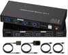 NÖRDIC KVM-switch 2 till 1 HDMI 2.0 4K60Hz för PC, Xbox, PS5 och bärbar dator med 4×USB 3.0-portar