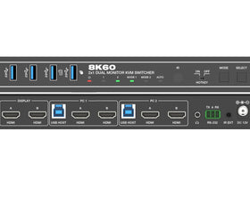 KVM Switch 2 to 2 HDMI 8K60Hz 4K 120/144Hz 4xUSB3.1 support for UltraWide monitor