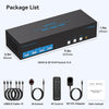 NÖRDIC KVM Switch 3 Computers to3 Monitors 4xUSB3.0 2xDP 1xHDMI 8K30Hz with wireless controller