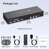 NÖRDIC KVM Switch 3 till 2 8K60Hz DP 1.4 HDMI 2.0 KVM USB 3.0