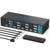 NÖRDIC KVM Switch 4 Computers to3 Monitors 4xUSB3.0 2xDP 1xHDMI 8K30Hz with wireless controller