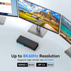 NÖRDIC KVM Switch 4 Computers to3 Monitors 4xUSB3.0 2xDP 1xHDMI 8K30Hz with wireless controller