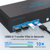 NÖRDIC KVM Switch 4 Computers to3 Monitors 4xUSB3.0 2xDP 1xHDMI 8K30Hz with wireless controller