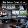 NÖRDIC KVM Switch 4 till 2 HDMI 2.1 8K@60Hz 4K@120Hz 4xUSB-A