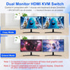 NÖRDIC KVM Switch 4 till 2 HDMI 2.1 8K@60Hz 4K@120Hz 4xUSB-A