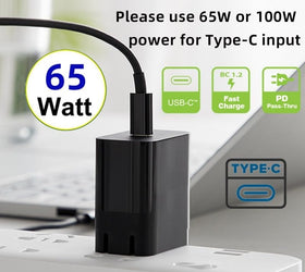 NÖRDIC Laptop Laddnings-kabel USB-C till DC5.5x2.5mm 65W PD 1.5m