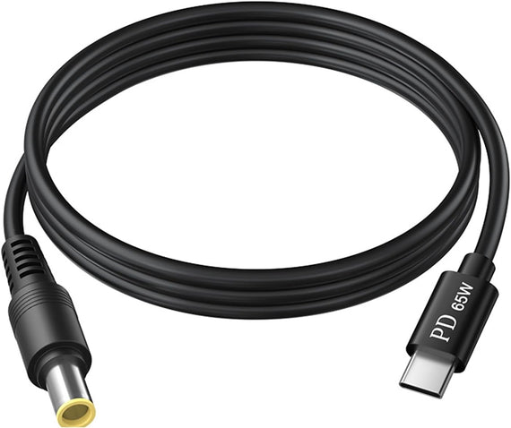 NÖRDIC Laptop Laddnings-kabel USB-C till DC5.5x2.5mm 65W PD 1.5m