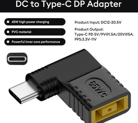 NÖRDIC Vinklad Lenovo Square Yellow till USB-C adapter