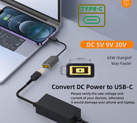 NÖRDIC Lenovo Square Yellow till USB-C adapter 17cm 65W