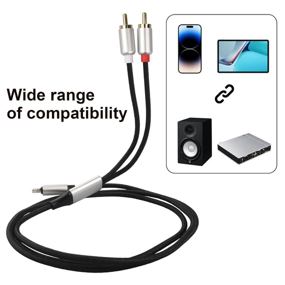 Lightning (ej MFI) till RCA 1,2m för ljud