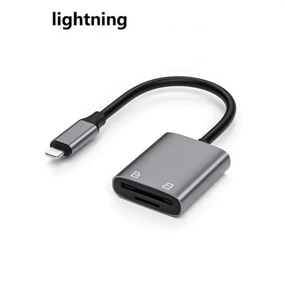 NÖRDIC Lightning Kortläsare 2 Slot SD, MicroSD UHS-I