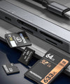 NÖRDIC Lightning Kortläsare 4 Slot SD, MicroSD, MS, M2 1xUSB-A 3.0 1xLightning-laddning UHS-I