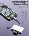NÖRDIC Lightning Kortläsare 2 Slot SD, MicroSD 3xUSB-A 1xLightning-laddning UHS-I