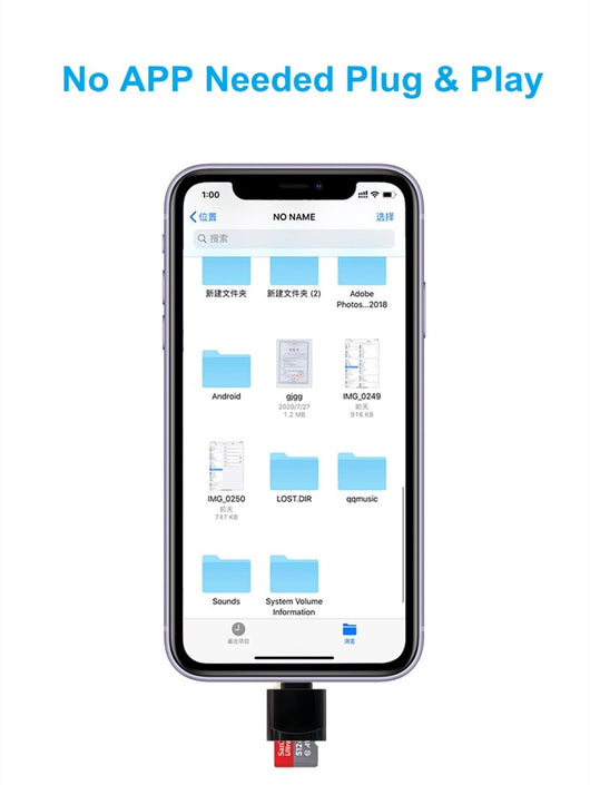 Lightning TF-minneskortläsare UHS-I, Silver