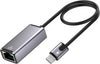 NÖRDIC Lightning till Ethernet-nätverksadapter med 20W laddningsport för iPhone/iPad, RJ45 Plug & Play, 100Mbps, 50cm