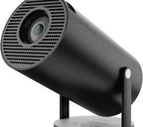 NÖRDIC Mini Portable Projector 4K 1080P Full HD-stöd Android 11 & Netflix – WiFi 6, BT 5.0, 180° rotation, hemmabioprojektor