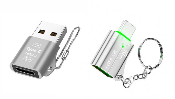 OTG USB adapterkit USB-C hona till USB-A hane och USB-C hane till USB-A hona Silver