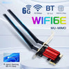 NÖRDIC PCIe AX210 WiFi-kort, tri-band 6 GHz/5 GHz/2,4 GHz internt nätverkskort, 5400 Mbps, PCIe, 8 dBi, Bluetooth 5.3-adapter