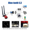 NÖRDIC PCIe AX210 WiFi-kort, tri-band 6 GHz/5 GHz/2,4 GHz internt nätverkskort, 5400 Mbps, PCIe, 8 dBi, Bluetooth 5.3-adapter