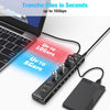 Powered 10port  USB-C & A Hub, 10Gbps USB-C and USB-A Data Ports, 4 USB 3.0 Ports, 2 Fast Charging Ports and 20W USB-C PD Port individual switch