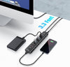 NÖRDIC Powered 10port USB-C & A Hubb, 3x10G USB-A och USB-C USB3.2 GEN2, 4x5G USB-A USB3.2 GEN1, 1xUSB-C 20W PD, 2xUSB-A laddning med individuell switch