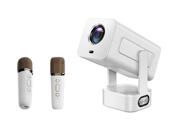 NÖRDIC Projektor 1080P 300ANSI med 2st Karaoke Mikrofoner