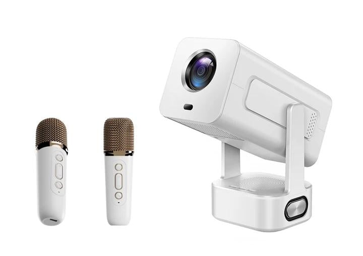 NÖRDIC Projektor 1080P 300ANSI med 2st Karaoke Mikrofoner