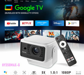 NÖRDIC Projektor Google-certifierad 1080p 500 ANSI lumen 2.4/5G WiFi 6 Android 11