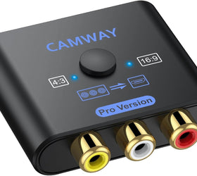 NÖRDIC RCA AV till HDMI-omvandlare 16:9/4:3 1080P Mini Composite CVBS Video- och Ljudomvandlare med stöd för PAL och NTSC