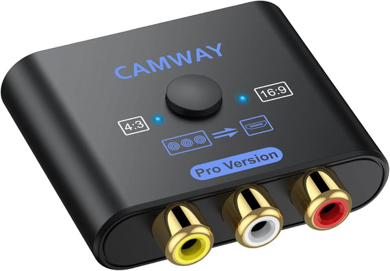 NÖRDIC RCA AV till HDMI-omvandlare 16:9/4:3 1080P Mini Composite CVBS Video- och Ljudomvandlare med stöd för PAL och NTSC