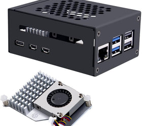 NÖRDIC Raspberry Pi 5-chassi med Pi5-officiell aktiv kylare, stöd för PCIe M.2 NVMe SSD
