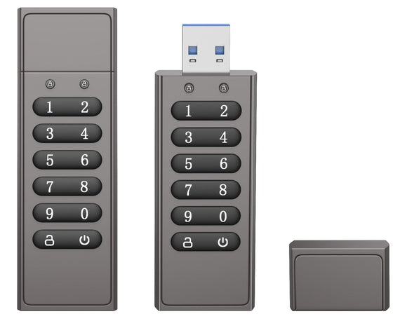 NÖRDIC Säkert krypterat USB-minne lösenordsskyddat låsande AES - 256-bitars, USB-minne 3.0 för personligt skydd 32 GB