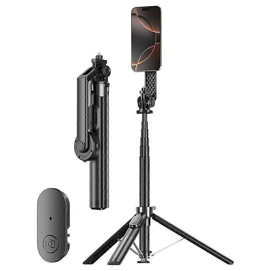 NÖRDIC Selfie-stick för smartphone, elektrisk sugkopp, utdragbar monopod med Bluetooth och stativ