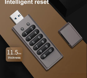 NÖRDIC Säkert krypterat USB-minne lösenordsskyddat låsande AES - 256-bitars, USB-minne 3.0 för personligt skydd 128GB