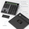 NÖRDIC Slim 34key Numeric Keypad Bluetooth with Display 2 in 1 Data Entry + Calculator for Laptop Macbook Mac Surface PC Chrome