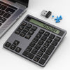 NÖRDIC Slim 34key Numeric Keypad Bluetooth with Display 2 in 1 Data Entry + Calculator for Laptop Macbook Mac Surface PC Chrome