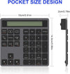 NÖRDIC Slim 34key Numeric Keypad Bluetooth with Display 2 in 1 Data Entry + Calculator for Laptop Macbook Mac Surface PC Chrome