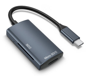 NÖRDIC USB-C 3.0 Kortläsare 2 Slot SD3.0, MicroSD3.0 UHS-I
