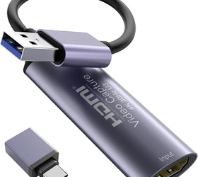 USB3.0 HDMI to USBA/C Capture Card, 4K Full 1080P60FPS YUY2 1080P Capture Devices for Gaming Live Streaming, Capture Video