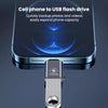 USB-A 3.1 OTG hona till Lightning hane adapter, Lightning adapter till synk och laddning, aluminium silver