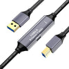 NÖRDIC USB 3.0 Aktiv Skrivarkabel - 15m USB A till USB B 3.0 Kompatibel med skrivare, konferenskamera, dockningsstation, hårddisk och mer