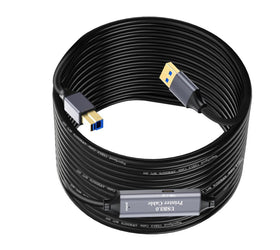 NÖRDIC USB 3.0 Aktiv Skrivarkabel - 5m USB A till USB B 3.0 Kompatibel med skrivare, konferenskamera, dockningsstation, hårddisk och mer
