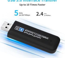 NÖRDIC WIFI6 Bluetooth 5.0 trådlös USB3.0 adapter Dual Band 2.4/5.8Ghz 1300Mbps