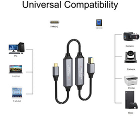 NÖRDIC USB 3.0 kabel USB C till USB B 5Gbps 15m USB skrivarkabel